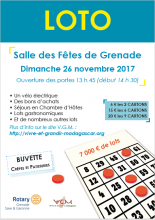 Grand loto par le Rotary de Grenade le 26/11/2017