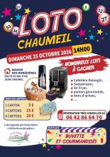 LOTO DE CHAUMEIL 14H LE 25/10/2026 Réservation très conseillée